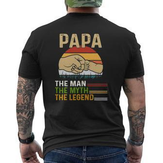 Mens Dad For Father's Day Man-Myth The Legend Papa Mens Back Print T-shirt | Mazezy