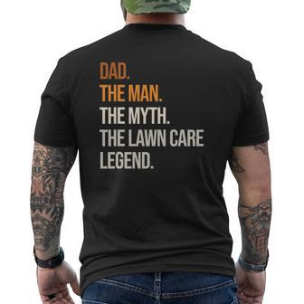 Mens Dad Man Legend Lawn Care Legend Gardening Mowing Mens Back Print T-shirt | Mazezy