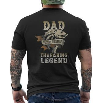 Mens Dad The Man The Myth The Fishing Legend Mens Back Print T-shirt | Mazezy