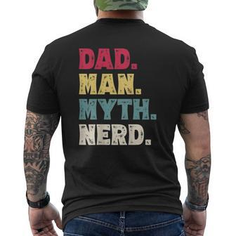 Mens Dad Man Myth Nerd Father's Day Vintage Mens Back Print T-shirt | Mazezy