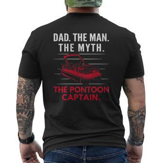 Mens Dad Man Myth Pontoon Captain Pontooning Boating Boat Mens Back Print T-shirt | Mazezy CA