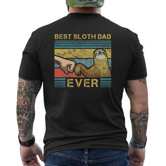 Mens Dad Sloth Slow Motion Animals Sleepy Sloth Lover Father Mens Back Print T-shirt | Mazezy AU