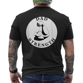 Men's Dad Strength Biceps Black And White Men's T-shirt Back Print - Monsterry DE
