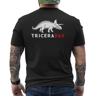 Mens Dad Triceratops Dinosaur Idea Mens Back Print T-shirt | Mazezy