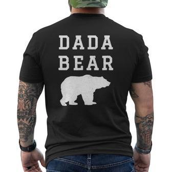 Mens Dada Bear Light Vintage Distress Bear For Dads Mens Back Print T-shirt | Mazezy