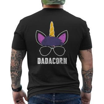 Mens Dadacorn Unicorn Dad Father's Day Unicorn Daddy Mens Back Print T-shirt | Mazezy