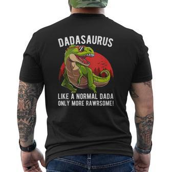 Mens Dadasaurus Like A Normal Dada Only More Rawrsome Mens Back Print T-shirt | Mazezy