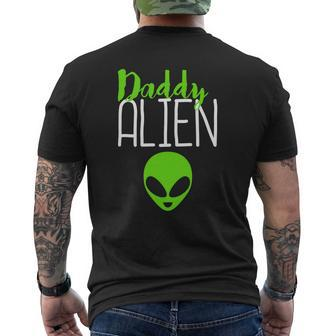 Mens Daddy Alien Father's Day Family Couples Mens Back Print T-shirt - Thegiftio