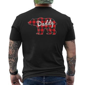 Mens Daddy Bear Buffalo Plaid Family Matching Father's Day Mens Back Print T-shirt | Mazezy DE