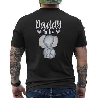 Mens Daddy To Be Elephant Baby Shower Future Daddy Mens Back Print T-shirt | Mazezy