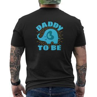 Mens Daddy To Be Elephant Blue Gender Reveal Baby Shower Mens Back Print T-shirt - Thegiftio UK