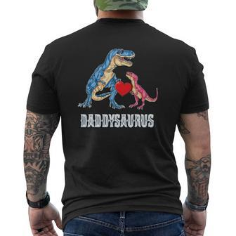 Mens Daddy Saurus Rex Daddysaurus Dad Fathers Day Mens Back Print T-shirt | Mazezy