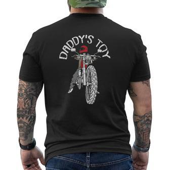Mens Daddy's Toy Fathers Day Motorcycle Motorbike Biker Rider Mens Back Print T-shirt | Mazezy