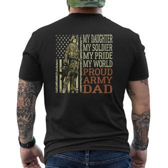 Mens My Daughter My Soldier Hero Proud Army Dad Military Father Mens Back Print T-shirt | Mazezy