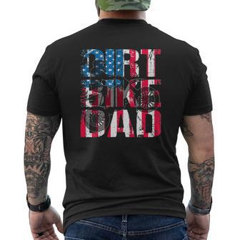 Mens Dirt Bike Dad Vintage American Flag Motorcycle Silhouette Mens Back Print T-shirt | Mazezy CA