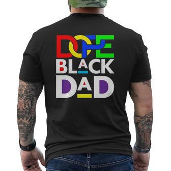 Mens Dope Black Dad Fathers Day Cool Fun Dad Men Dada Daddy Mens Back Print T-shirt | Mazezy