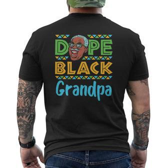 Mens Dope Black Grandpa African American Melanin Father's Day Mens Back Print T-shirt | Mazezy