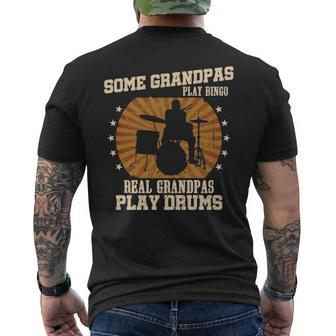 Mens Drummer Grandpa Real Grandpas Play Drums Men's T-shirt Back Print | Mazezy