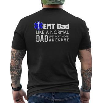 Mens Emt Dad Ems Medic Men Daddy Graphic Tee Mens Back Print T-shirt | Mazezy