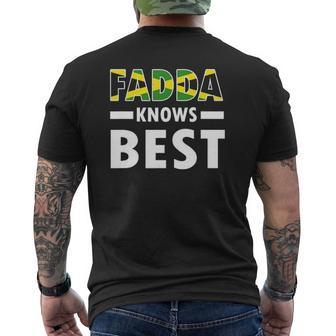 Mens Fadda Knows Best Fathers Day Jamaican Dad Mens Back Print T-shirt | Mazezy UK
