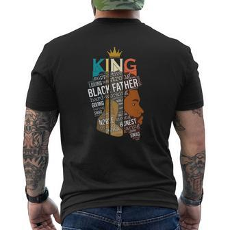 Mens Father’S Day Black Father Definition African American Crown Mens Back Print T-shirt | Mazezy DE