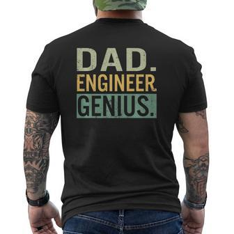 Mens Fathers Day Dad Engineer Genius Engineering Daddy Papa Mens Back Print T-shirt | Mazezy