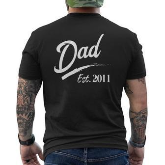 Mens Father's Day Est 2011 Great Dad Mens Back Print T-shirt | Mazezy