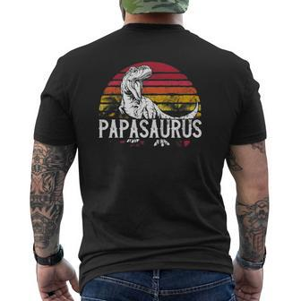 Mens Father's Day For Grandpa Papasaurus Papa Saurusrex Mens Back Print T-shirt | Mazezy