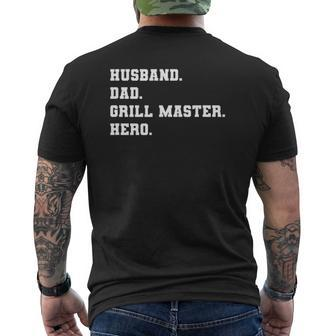 Mens Father's Day Outfit Husband Dad Grill Master Hero Quote Mens Back Print T-shirt | Mazezy