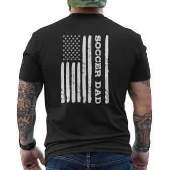 Mens Father's Day Soccer Dad American Flag Mens Back Print T-shirt | Mazezy