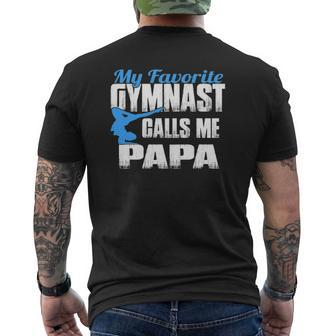 Mens My Favorite Gymnast Calls Me Papa Gymnast Papa Mens Back Print T-shirt | Mazezy AU