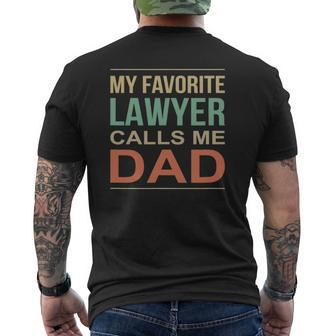 Mens My Favorite Lawyer Calls Me Dad Mens Back Print T-shirt | Mazezy