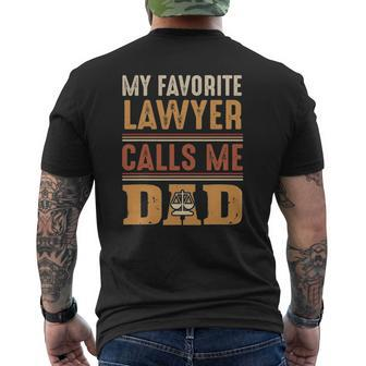 Mens My Favorite Lawyer Calls Me Dadbest Fathers Day Mens Back Print T-shirt | Mazezy
