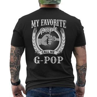 Mens My Favorite People Call Me G-Pop Fist Bump Special Grandpa Mens Back Print T-shirt | Mazezy