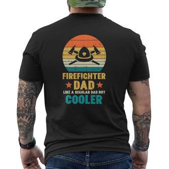 Mens Firefighter Dad Regular But Cooler Fathers Day Fireman Men Mens Back Print T-shirt | Mazezy