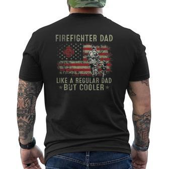 Mens Firefighter Dad Like Regular But Cooler Fireman Father's Day Mens Back Print T-shirt | Mazezy DE