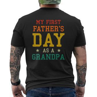 Mens My First Father's Day As A Grandpa Est 2022 First Time Dad Mens Back Print T-shirt | Mazezy UK