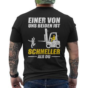 Men's Forklift Driver Lagerist Forklift Lager Worker Black S T-Shirt mit Rückendruck - Seseable