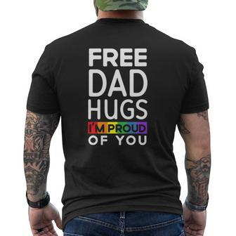 Mens Free Dad Hugs I'm Proud Of You Lover Pride Month Gay Rights Mens Back Print T-shirt | Mazezy