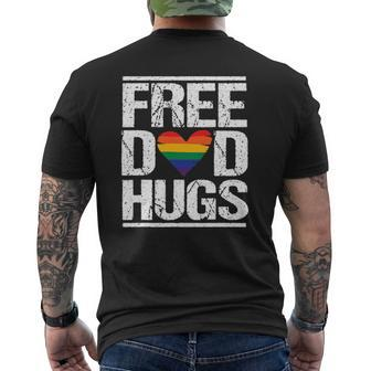 Mens Free Dad Hugs Lgbt Pride Stepfather Daddy Papa Mens Back Print T-shirt | Mazezy