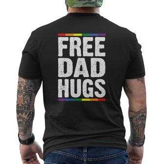 Mens Free Dad Hugs Lgbt Supports Happy Pride Month Mens Back Print T-shirt | Mazezy