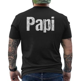 Mens Fun Father's Day For Dad Papi Hispanic Latino Mens Back Print T-shirt | Mazezy