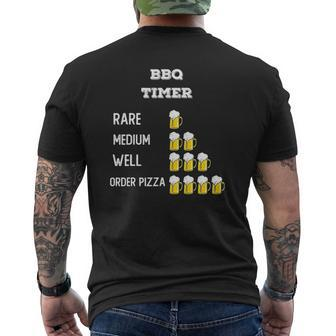 Mens Bbq Timer Grilling Dad Drink Beer Grill Father's Day Mens Back Print T-shirt | Mazezy