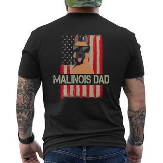 Mens Belgian Malinois Dad American Flag 4Th Of July Mens Back Print T-shirt | Mazezy