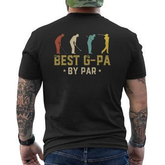 Mens Best G-Pa By Par Father's Day Golf Mens Back Print T-shirt | Mazezy