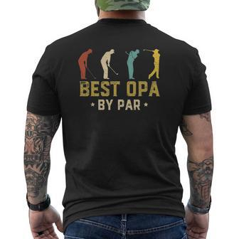 Mens Best Opa By Par Father's Day Golf Mens Back Print T-shirt | Mazezy