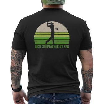 Mens Best Stepdad By Par Golf Apparel Father's Day Vintage Mens Back Print T-shirt | Mazezy CA