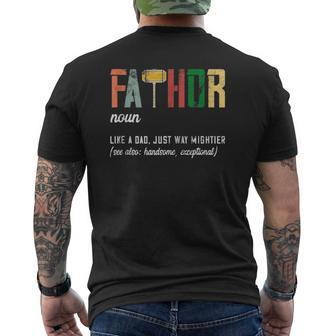 Mens Dad Father Fathor Mens Back Print T-shirt | Mazezy DE