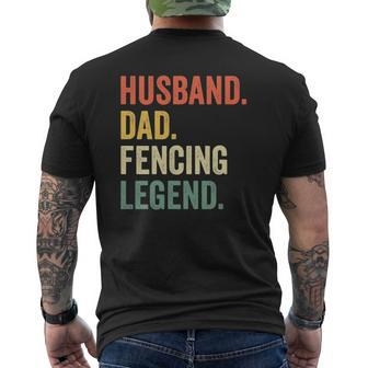 Mens Fencer Husband Dad Fencing Legend Vintage Mens Back Print T-shirt | Mazezy