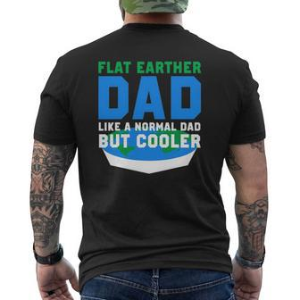 Mens Flat Earther Dad Mens Back Print T-shirt | Mazezy